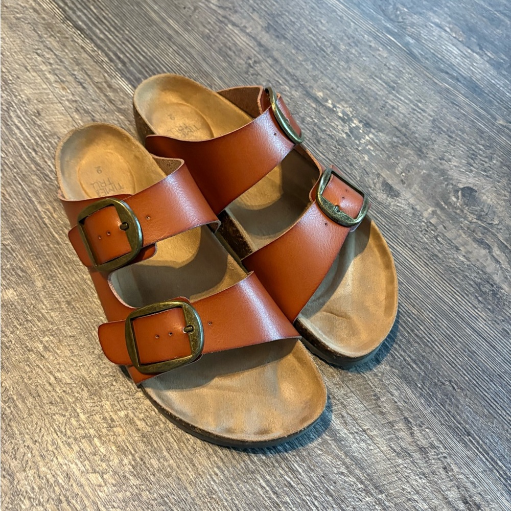 Brown Double Strap Sandals